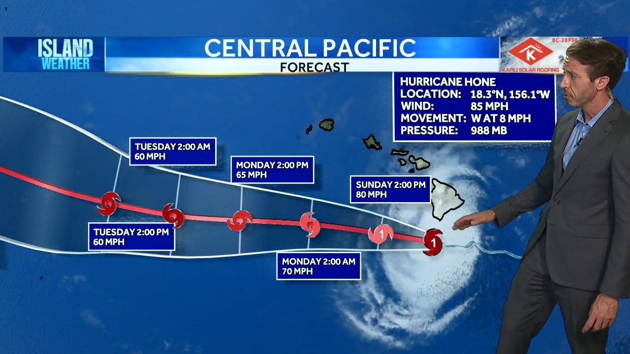 Hurricane Hone causes flood warning as heavy rain continues