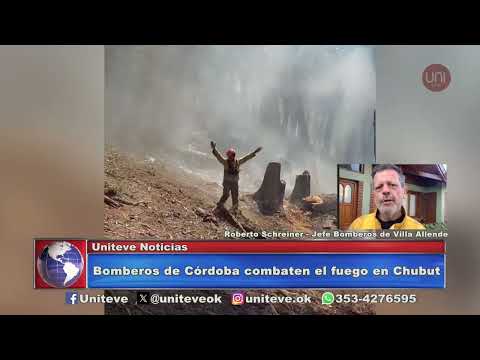 Bomberos de Córdoba combaten el fuego en Los Alerces