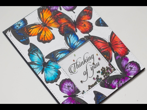 How to create a stamped butterfly background using masking technique