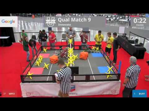 2017 VEXU Innovate Q9 - WPI1 vs BUFF - 14 to 45