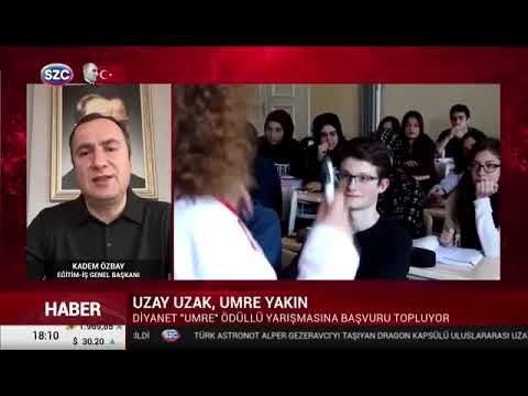 Genel Başkanımız Kadem Özbay, Diyanet İşleri Başkanlığı’nın okullarda düzenleyeceği yarışma ve sonrasında kazanan öğrencileri Umre’ye götürecek olması ile ilgili Sözcü Televizyonuna açıklamalarda bulundu.20 Ocak 2024 | EĞİTİM İŞ