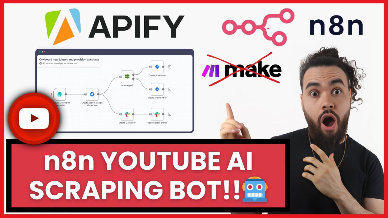 n8n A.I. Apify YouTube Scraping Bot FREE Zapier & Make.com Alternative!! [Apify HTTP Request n8n]🤖