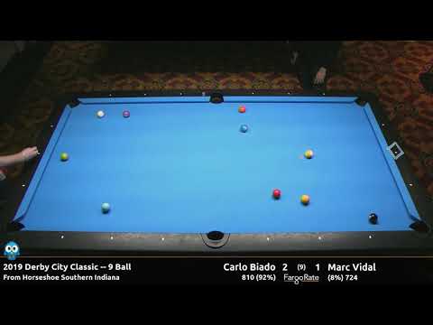 Carlo Biado vs Marc Vidal - 9 Ball - 2019 Derby City Classic