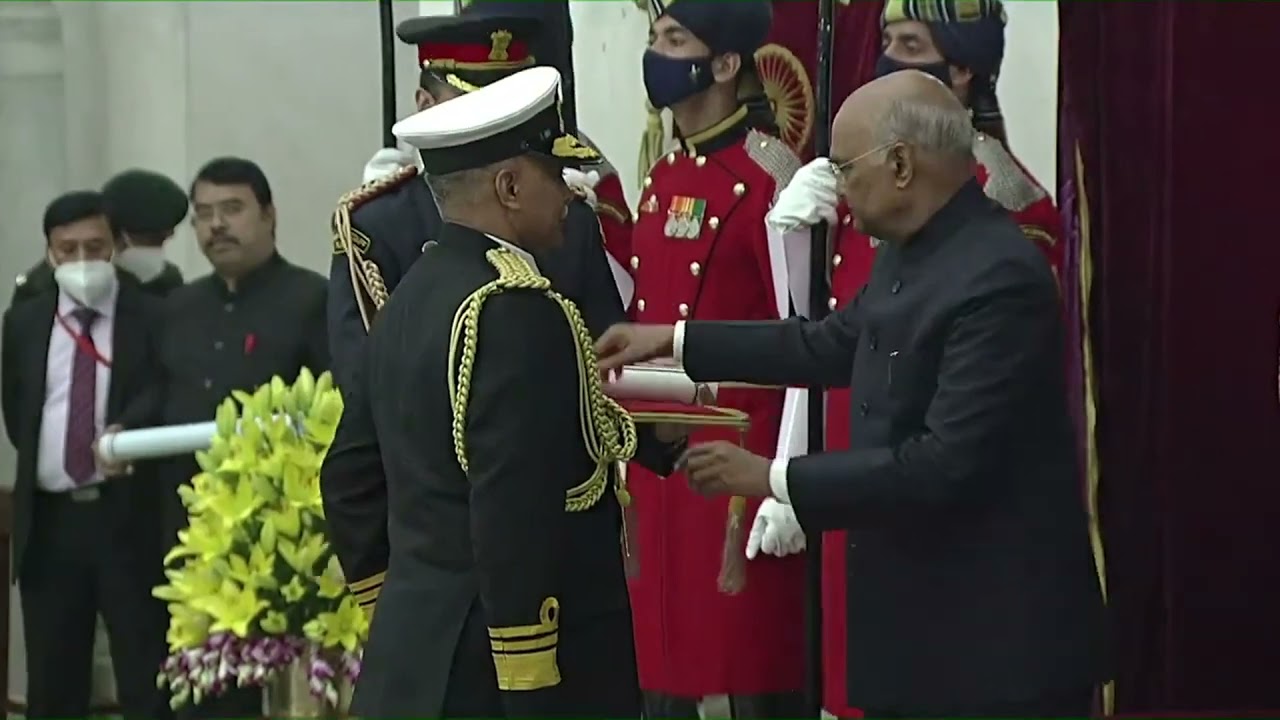 President Kovind presents Param Vishisht Seva Medal to Vice Admiral R Hari Kumar, AVSM, VSM.