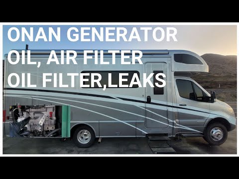 ONAN Generator Oil Leak Fix, Oil Change, Air Filter, Oil Filter Screen