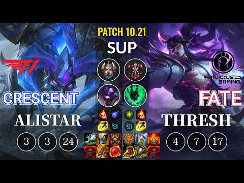 T1 Crescent Alistar vs IG Fate Thresh Sup - KR Patch 10.21
