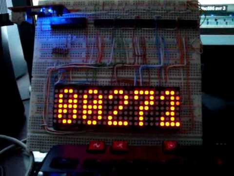 Matriz de LEDs 5x7 ATmega8 74hc595 AVR  HeTPro 1