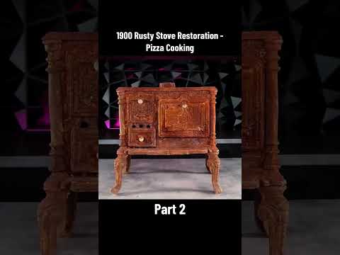 1900 Rusty Stove Restoration   Pizza Cooking ｜ Part 2 #restore #rusty #asmr #restoration #antique
