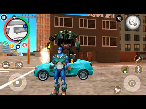 Green robot monster truck drive to military group | Rope hero vice town new game | Games on