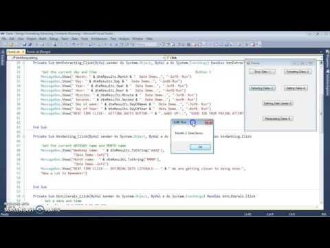 Visual Basic As Dates Data Type