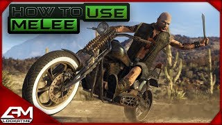 GTAV HOW TO USE MELEE WEAPONS ON BIKES