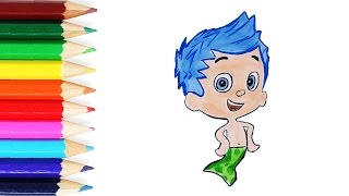 Bubble Guppies Draw and Color | Drawing and Coloring Gil from nickelodeon's Bubble Guppies
