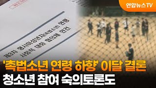 '촉법소년 연령 하향' 이달 결론…청소년 참여 숙의토론도 / 연합뉴스TV (YonhapnewsTV)