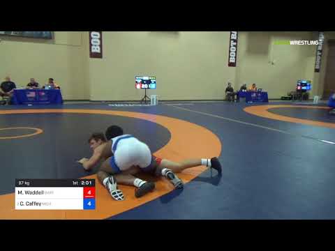 2018 Marine Corps US Open/UWW Junior Greco Roman 87 Rnd Of 16 - Matthew Waddell (OKRTC) Vs. Camero