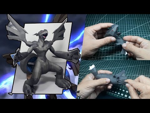 Pokemon Figures Making | ZEKROM legendary Black and White | Pokemon Papercraft
