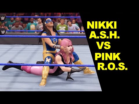 WWE 2K22 Nikki A.S.H. vs Pink R.O.S. - Super No Holds Barred