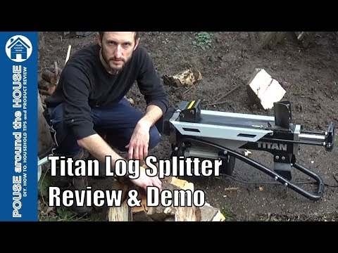 Titan log splitter REVIEW and DEMO (TTB685LSP) 1.5kw Electric Wood splitter Video