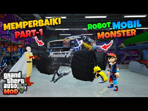 GTA 5 MOD BOBOIBOY KUASA FROST FIRE MEMPERBAIKI ROBOT MOBIL MONSTER PART 1