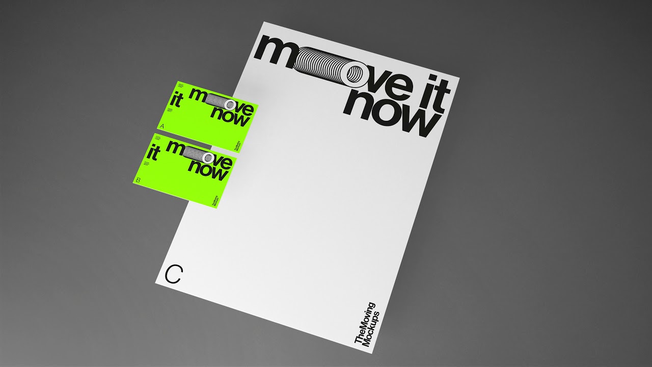 HQ Animated Stationary Mockup With Letterhead and Business Card