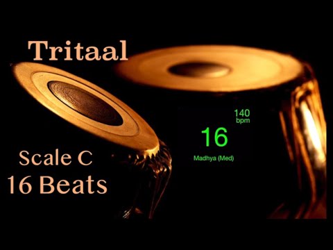 Tabla | Tritaal | 140 bpm | Scale C | With Tanpura [Pa Sa] | HD Quality Sound | With Beats.