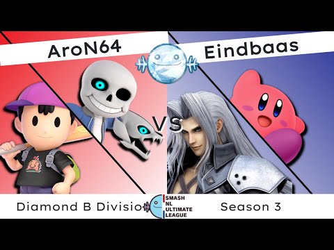 SNUL S3W1 - AroN64 (Ness, Sans) Vs. Eindbaas (Kirby, Sephiroth, Banjo & Kazooie) [DiamondB]