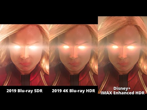 Captain Marvel Disney+ IMAX Enhanced vs 4K Blu-ray vs Blu-ray (HDR version)