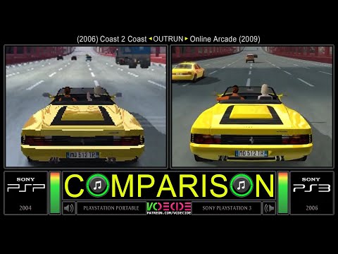 PSP vs PlayStation 3 (Outrun 2) Side by Side Comparison