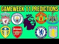 My Gameweek 11 Premier League Predictions!