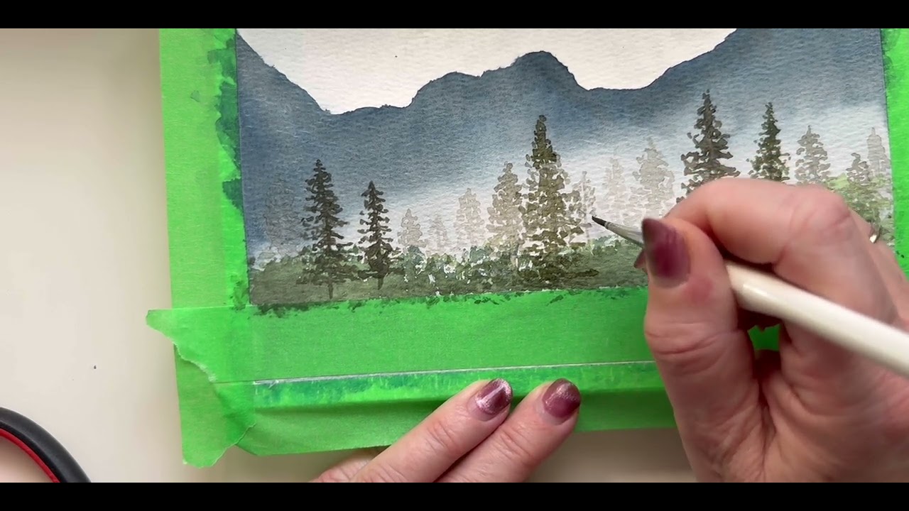 Misty Mountain Lake - An EASY landscape for BEGINNER artists!