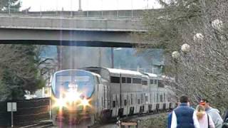 preview picture of video 'Amtrak's#134 Coast Starlight (2-17-09) Salem Oregon'