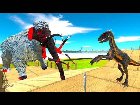 INDORAPTOR vs MAMMOTH in DEATH RUN & MAZE LABORATORY of PREHISTORIC DINO - ARBS