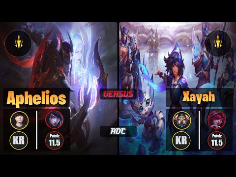 Ruler APHELIOS (ADC) [Lethal Tempo] VS XAYAH - Challenger KR Patch 11.5