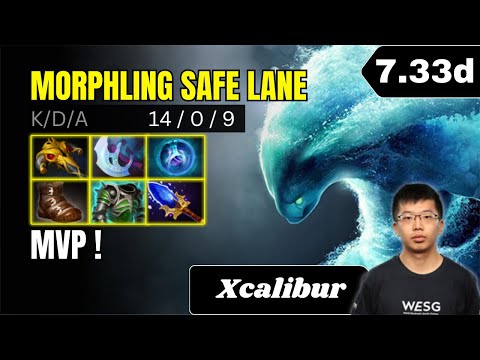 PATCH 7.33d - Xcalibur Morphling Safe Lane Gameplay - Dota 2 Full Match Gameplay
