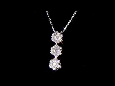 14k White Gold Cluster Diamond Pendant