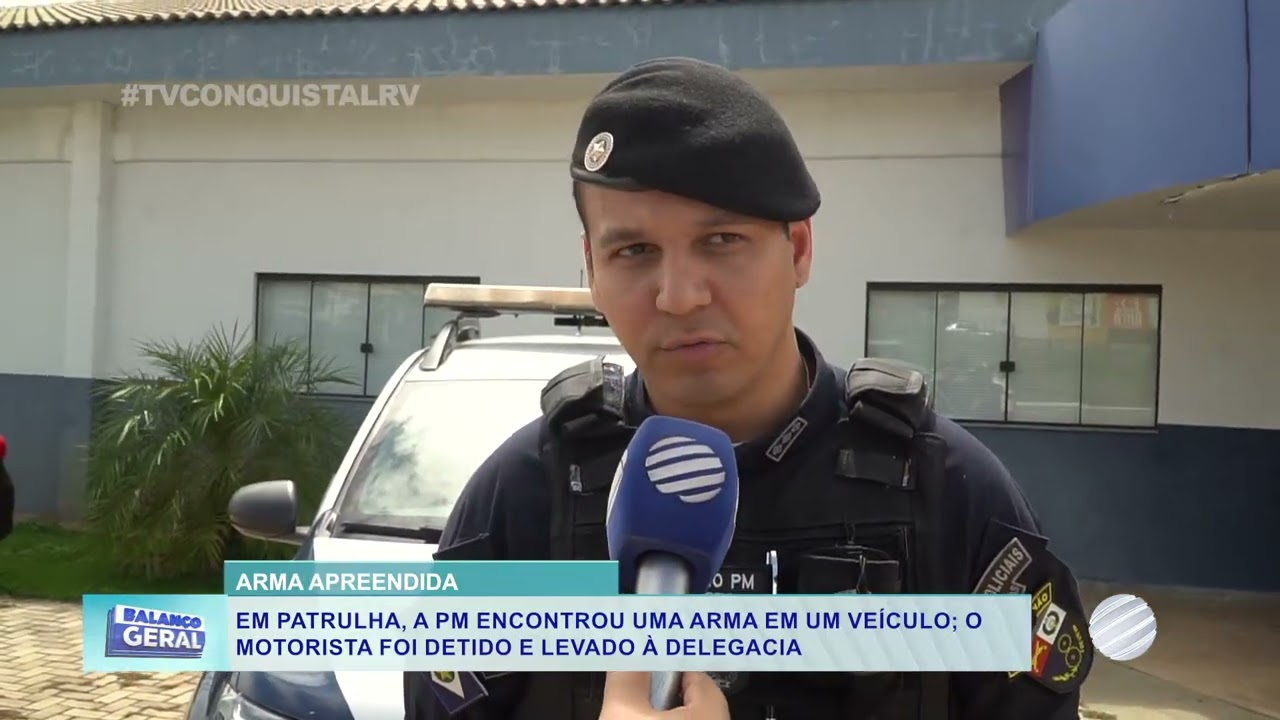 Polícia Militar encontra arma em veículo e homem é detido após abordagem