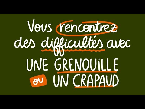 Un problème avec une grenouille ou un crapaud ?