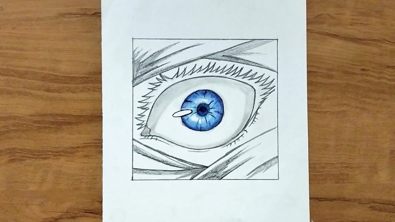 How to draw Saturo Gojo  eye's 👀 step by step tutorial 🤞✏️|how to draw Anime eye 👀