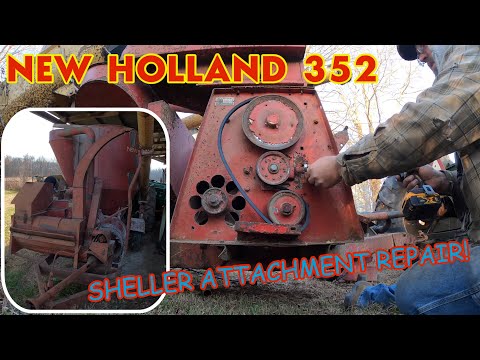 New Holland 352 SHELLER ATTACHMENT repair!