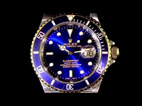 Men's 18k Yellow Gold/Stainless Steel Rolex Submariner 'Bluesy' Automatic Wristwatch