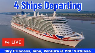 SHIPS TV -  Sky Princess, Iona, Ventura & MSC Virtuosa Port of Southampton (LIVE)