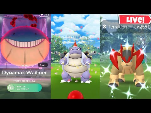 Hunting✨️Shiny Dynamax Wailmer & Terrakion, Mega Blastoise In #PokemonGo