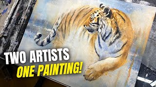 Abstract Tiger Painting | We Painted this Together!