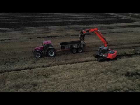 Ojankaivuuta, / Case ih mxm 155  / Hitachi zx 130