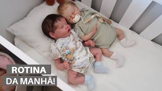 ROTINA DA MANHÃ COM 2 BEBÊS RECÉM-NASCIDOS! 👶👶
