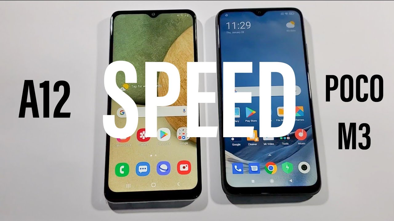 Samsung A12 vs Poco M3 Comparison Speed Test