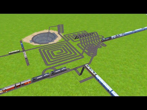 ALL TRAINS PASSING BY SQUARE CIRCLES RAILROAD TRACKS ZIG ZAG TRACKS/ trains Crossing 