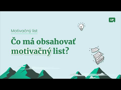 Video: Motivačný list, ktorý má zmysel
