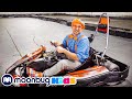 Super Fast Go Karts Engines And Numbers With Blippi Playground For Children Moonbug For Kids