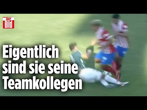 Honduras-Star Orellana flext zwei Gegenspieler mit einer Sense um