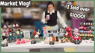 Market Vlog! I made over $1000?!🍄 || How much $$$ made, BEST/WORST sellers, Market setup 🌿